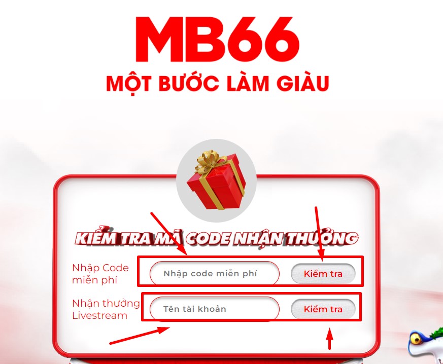 Nhập code và kiểm tra mã xem đã hợp lệ chưa để tiến hành nhận thưởng
