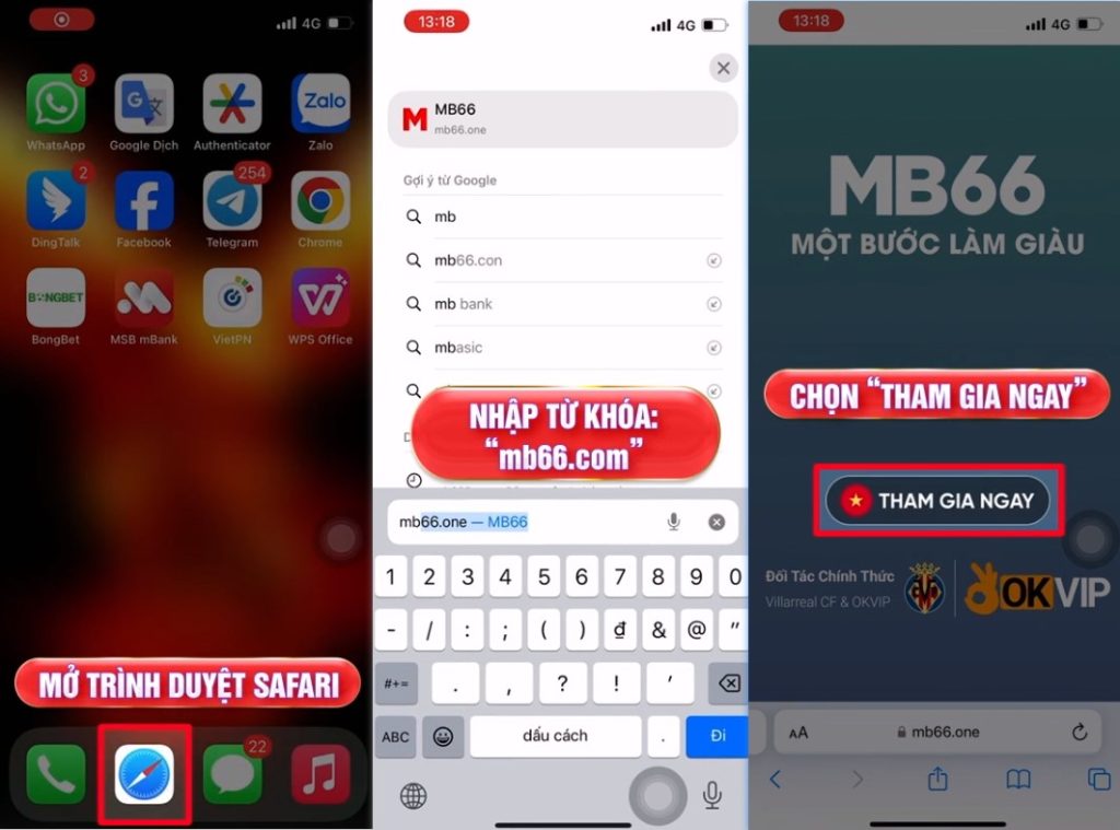 Bước 1 truy cập và chọn link tải app MB66
